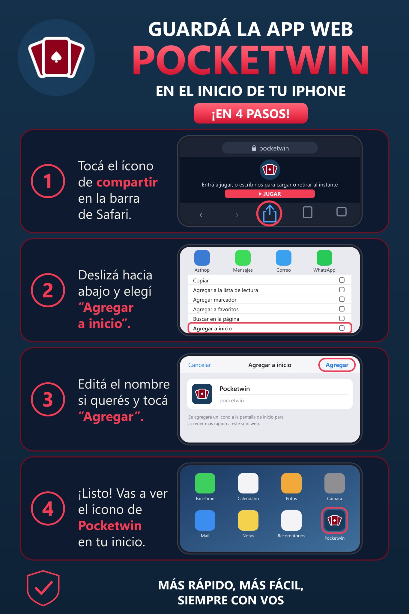 Guardá la app en el inicio de tu iPhone en 4 pasos